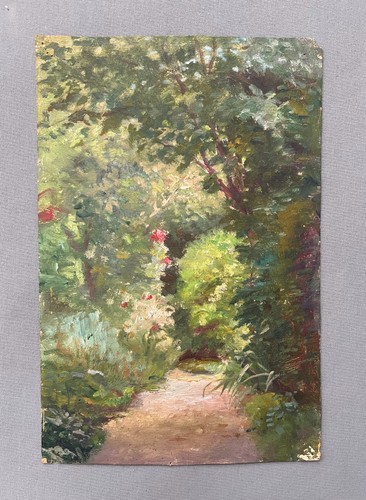 Jardin huile sur papier - jardin,,
