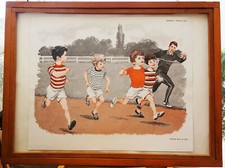 Ancienne affiche scolaire MDI chien chats sports course enfants A