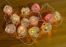 Vintage Italian Tinsel Cage Christmas Lights – Spun Wire Fairy Lanterns 1940's