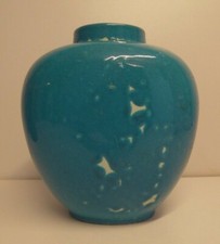 BOCH FRERES KERAMIS ART DECO VASE BLUE CRACQUELED  ERA CHARLES CATTEAU