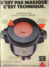 PUBLICITÉ 1979 SUPER FRITEUSE SEB COUVERCLE ÉTANCHE -ADVERTISING