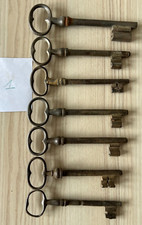 Antique VINTAGE lot 7 key key lock door furniture cabinet key keys