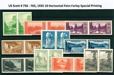 US Scott # 756-765 / 1935 10 Farley Special Printing Horizontal Pairs MNH