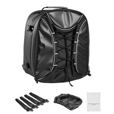 Uimoso Sacoche arrière moto, sac à dos rangement bagages 22-34 L noir