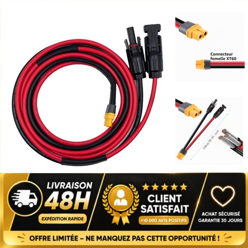 Câble solaire xt60 - xt60, 10awg
