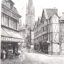 ROUEN Rue Épicerie Gravure