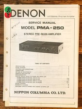 Denon PMA-250 Preamp / Preamplifier  Service Manual *Original*