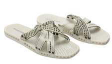 CHAUSSURES DIESEL Femme EU 42-43 Ouverte Slip On Tongs Blanches Basses