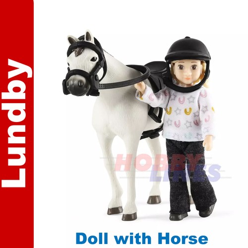 Lundby doll with horse - lundby,