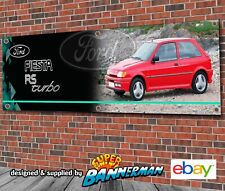 Ford Fiesta RS Turbo Banner (red) for Garage, Workshop, Showroom