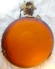 lustre Muller Frères Luneville avec suspension bronze style art nouveau 