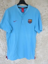Polo F.C BARCELONA BARCELONE coton NIKE bleu ciel shirt camiseta L