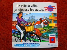 STICKER STICKER ADEME MASTERY ENERGY ENVIRONMENT BICYCLE CITY CAR 5423