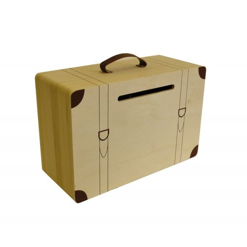 Urne forme valise bois - -,