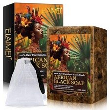 Savon Noir Africain 100G, Savon Noir Africain Biologique Fait À La Main, Hydr...