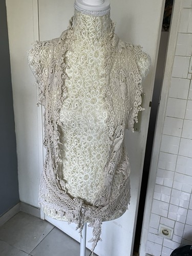 Gilet dentelle crème - en,