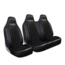 FOR RENAULT TRAFIC SPORT BUSINESS+ (2014+) HEAVY DUTY LEATHER FRONT SEAT COVERS