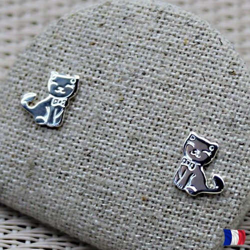 Puces oreilles chat argent - puces,