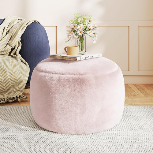 Gericco round stuffed pouf - round,