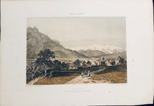  SALLANCHES LE MONT BLANC ET L'AIGUILLE DE VARAN GRAVURE EN COULEUR 