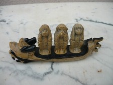 3 SINGES DE LA SAGESSE EN CERAMIQUE - EXCELLENT ETAT