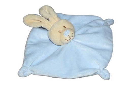 Doudou plat lapin bleu nicotoy - doudou,