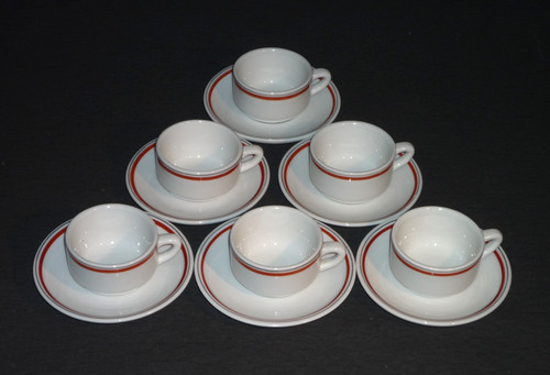 Tasses cafe 6 soucoupes - 6,