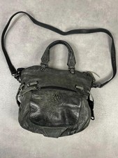 Sac à main cuir noir délavé