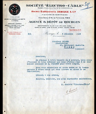 BOURGES (18) PARIS FACTORY / ELECTRIC CABLES "DEBAUGE / ELECTRO-CABLE" 1919