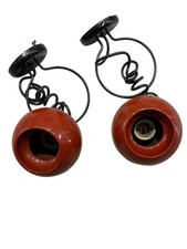 Pair of wall spot lamp GINO SARFATTI metal lacquered orange 70's