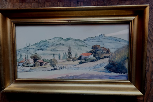 Aquarelle ancienne paysage - aquarelle,