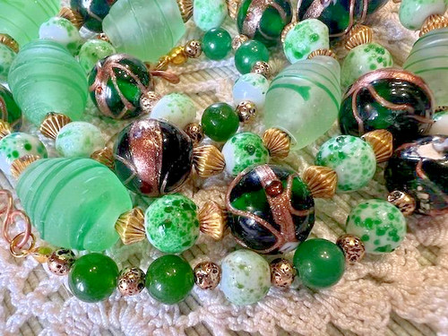 Collier ancien perles verre