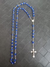 grand chapelet en perles de cristal bijou en argent