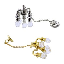 2pcs Crystal Lustre Modèle Miniature Lampe suspendue Décor pour mini maison
