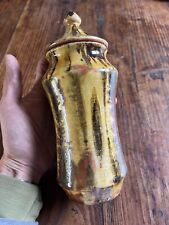 Vintage Identifiable Signature Enameled Terracotta Cutlery Pot