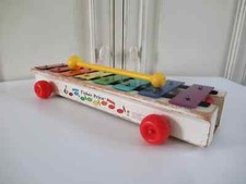 11 ⚜️ Ancien Xylophone En Bois Fisher Price  Authentique Année 1964 Réf 870