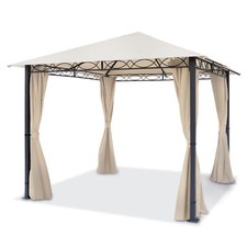 Tonnelle 3x3 m Pavillon de Jardin 4 côtés bâche de Toit env. 220 g/m² Beige