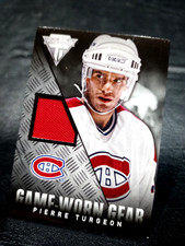 2013-14 PANINI, PIERRE TURGEON, TITANIUM GAME-WORN GEAR JERSEY #GG-PT, NHL CARDS
