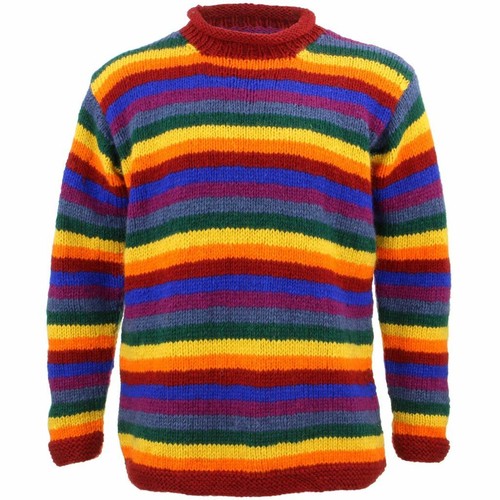 Pull laine arc ciel fait - pull, à