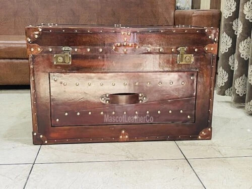 Table basse luxe cuir - basse,