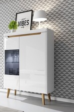 Meuble haut vitrine 90cm blanc - meuble,
