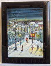 Dan GANDRÉ (1938) - Oil - Paris - Eiffel Tower - Naive Art