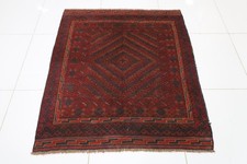 4 x 5 pieds Kilim tapis rouge afghan noué à la main tribal oriental chambre...