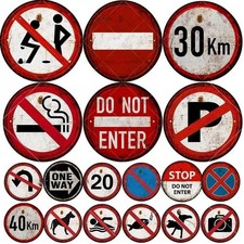 STOP Warning Round Garage