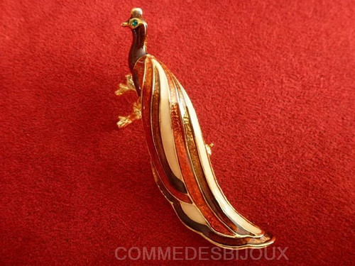 Broche vintage paon majestueux - vintage,