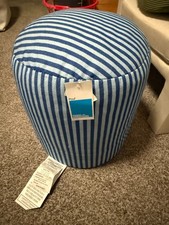 Dorm Pouf Striped Blue - Room