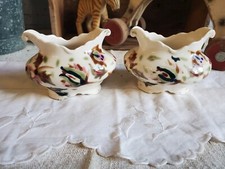 Ancien XXème  2 mini jolie petit cache pot en céramique a identifier