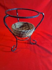  Pretty Vintage Wicker Wrought Iron Plant Holder