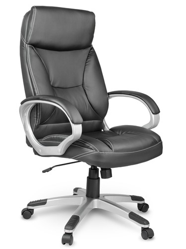 Chaise bureau cuir noir - chaise,