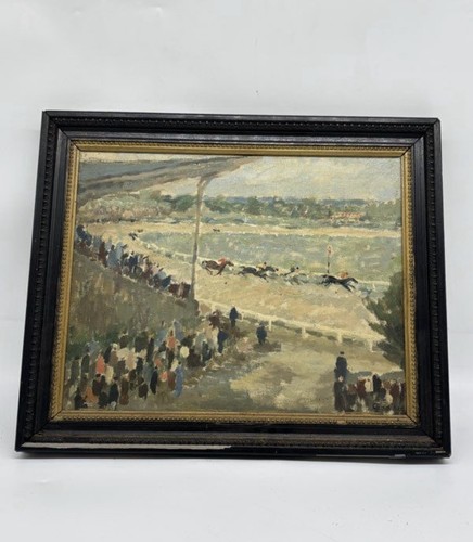 Ancien tableau huile - sur, toile